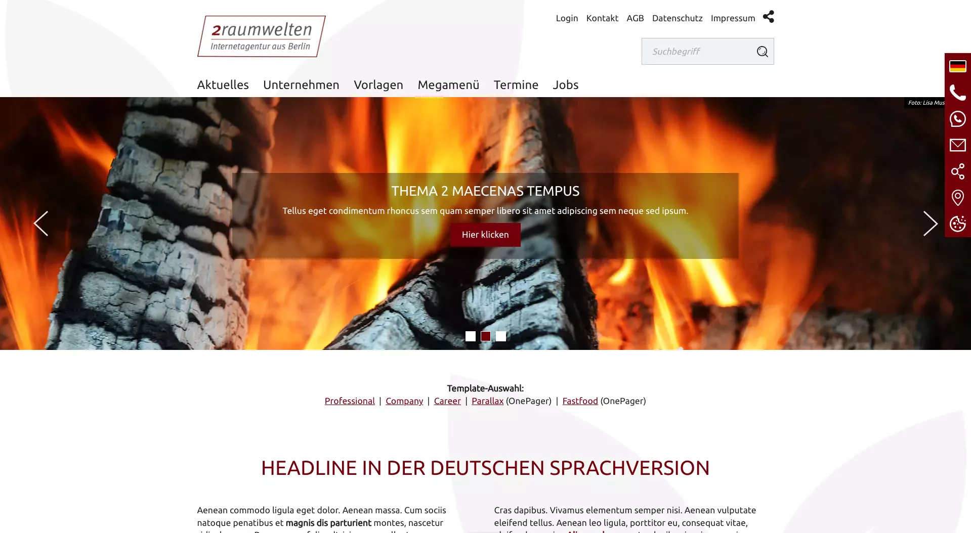 2raumwelten Company Template für Handwerksbetriebe
