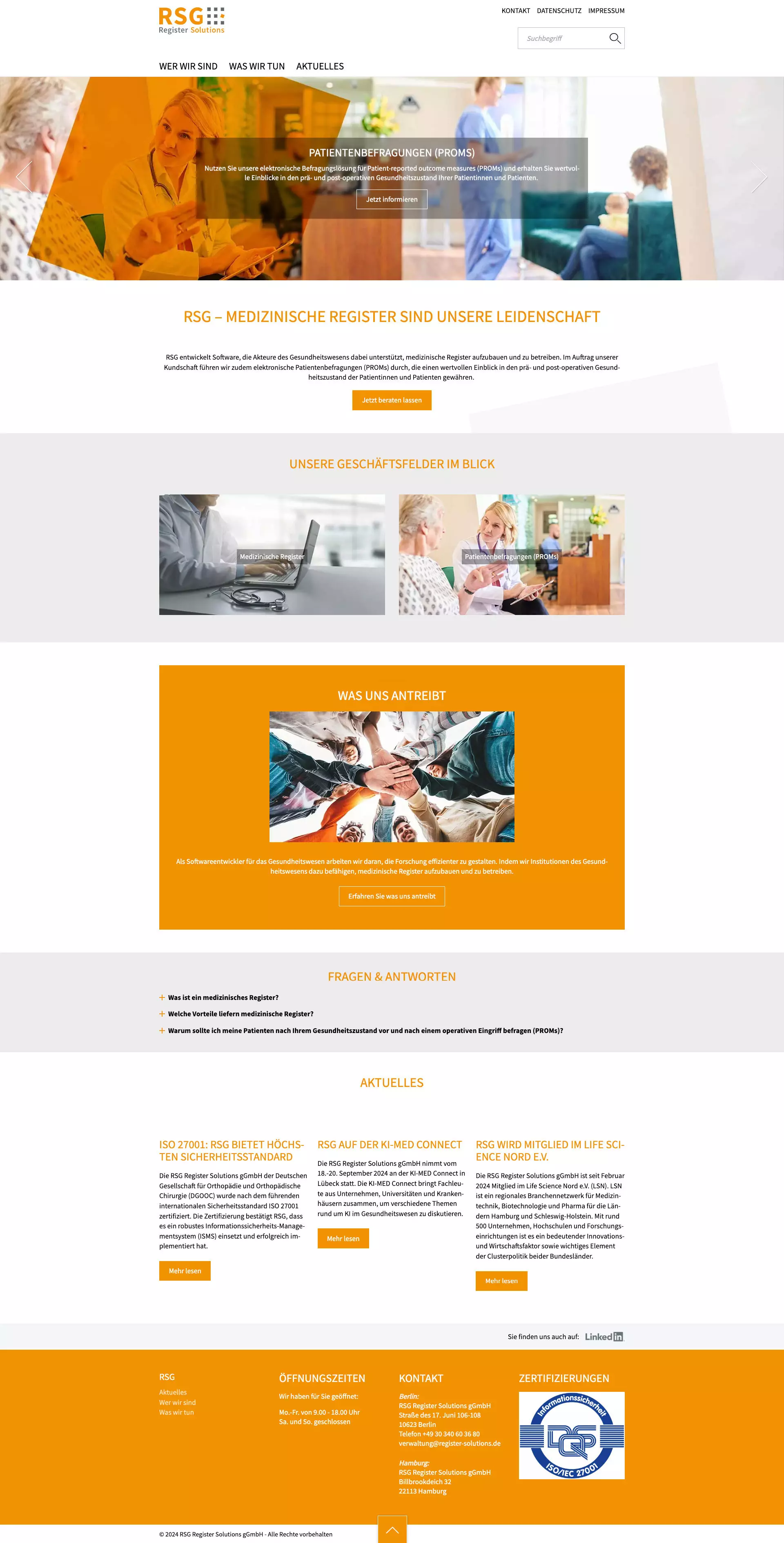 Kundenreferenz einer professionellen Unternehmens-Website 