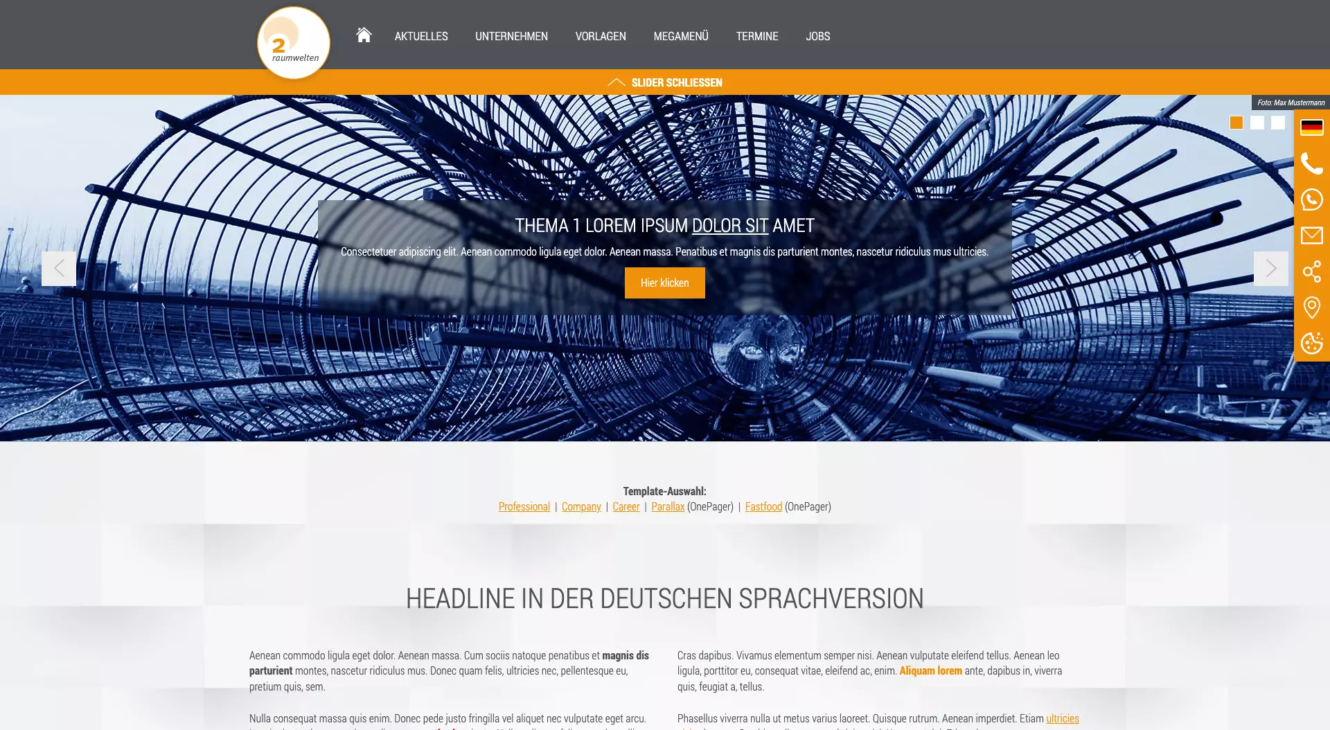 2raumwelten Professional Template für Handwerksbetriebe