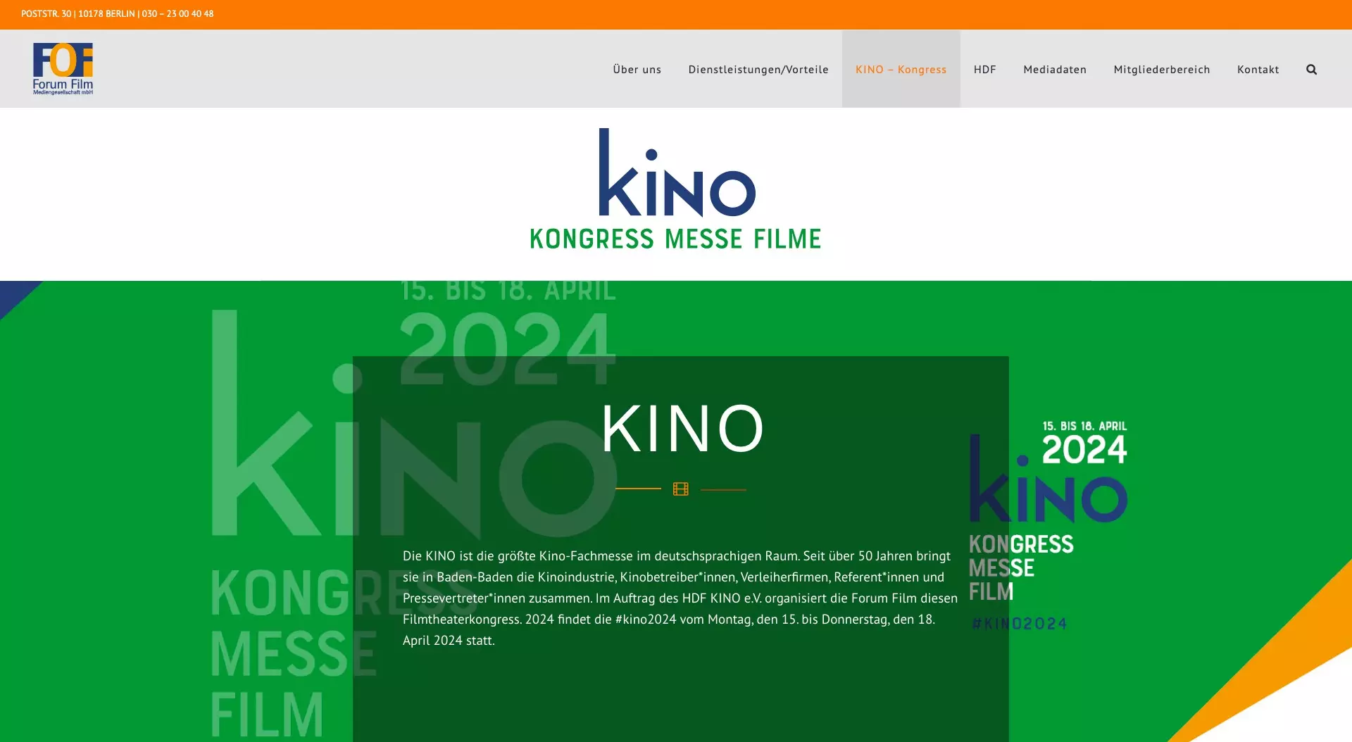 WordPress Relaunch Desktop-Screen Kongress