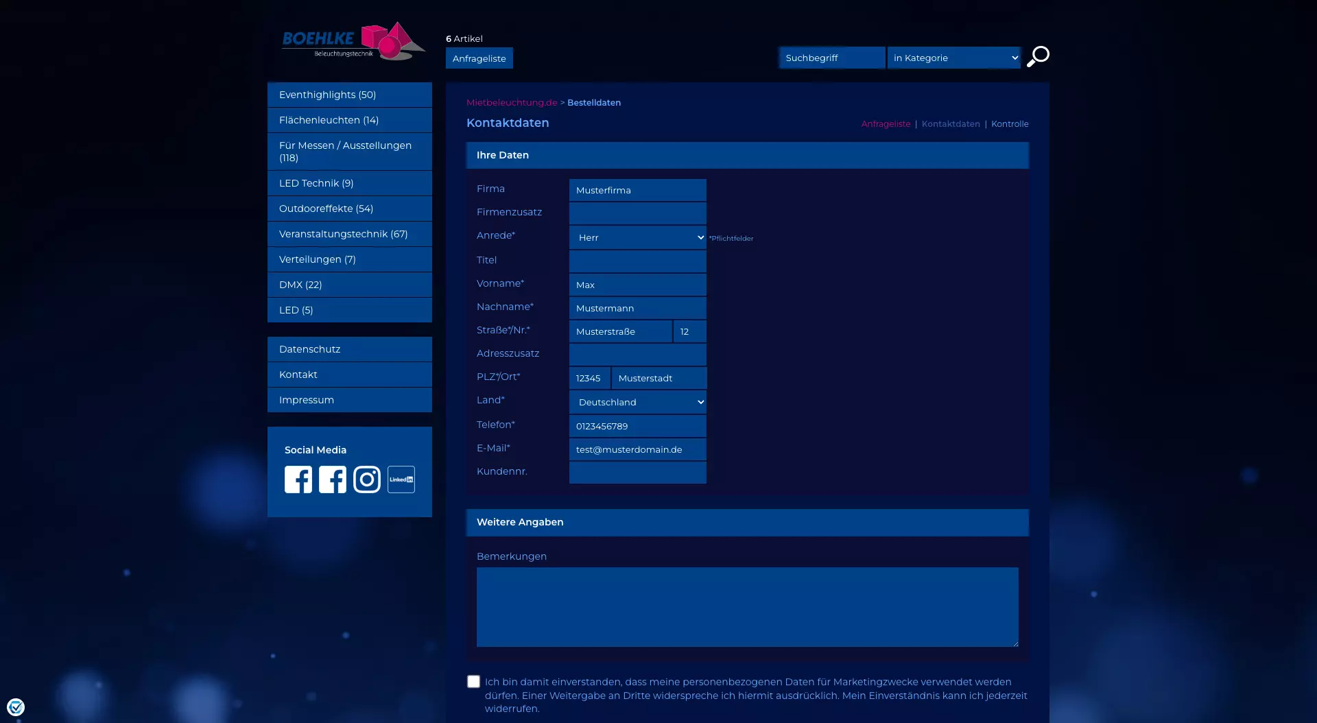Typo3 Shopsystem Extension - Screen Desktop
