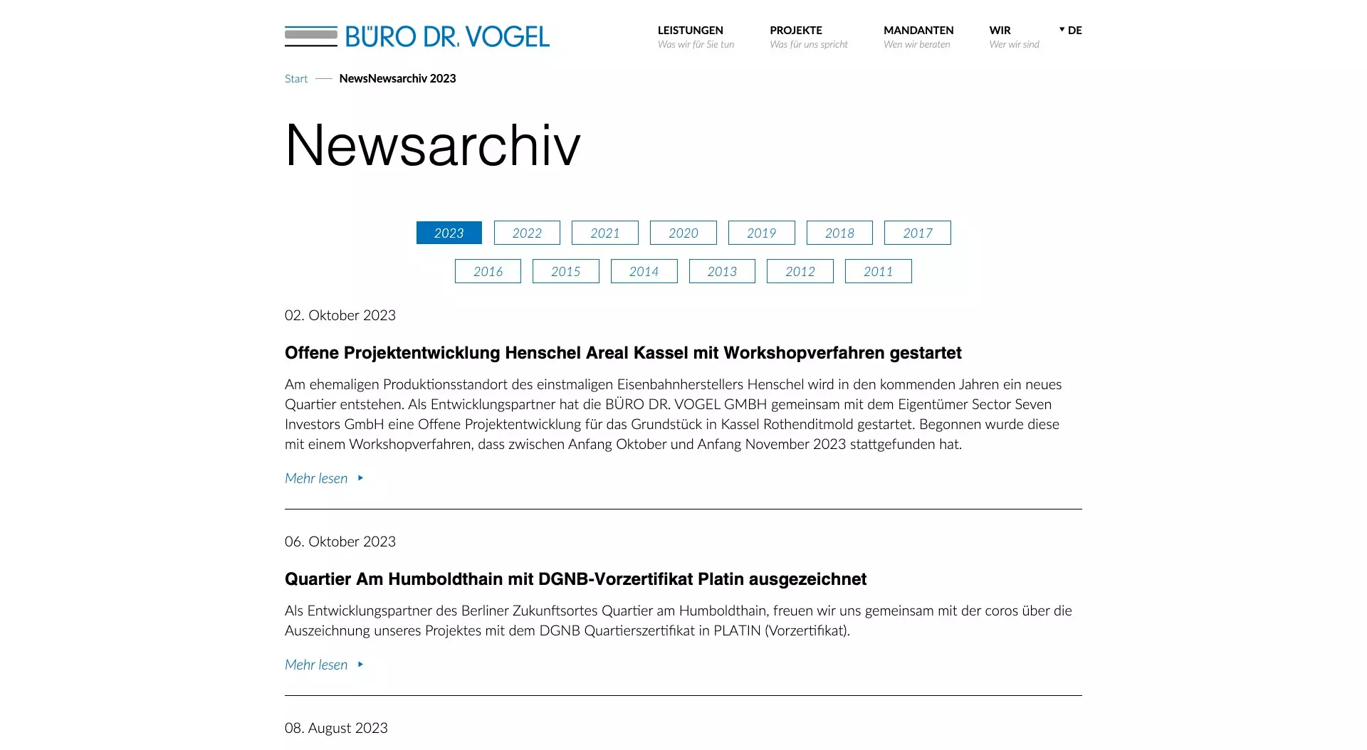  Typo3 Relaunch Desktop-Screen News