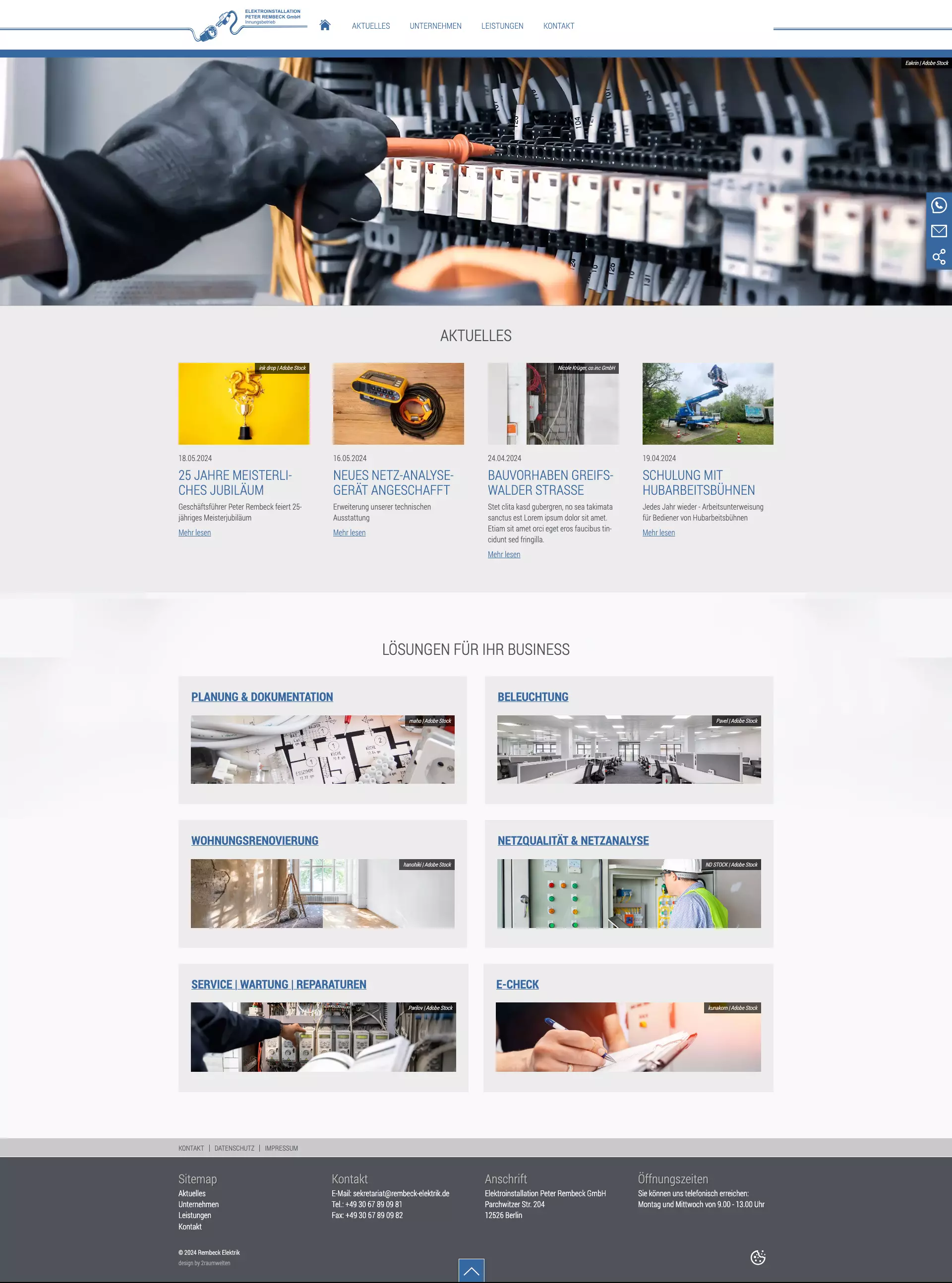 Kundenreferenz einer professionellen Handwerker-Website 